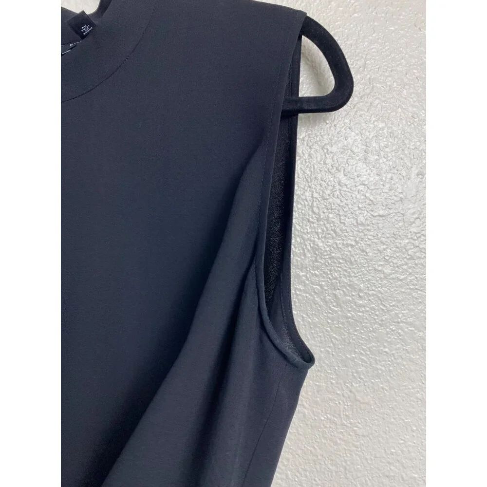 EILEEN‎ FISHER Womens Sleeveless tank Top Medium Petite Black career Minimalist